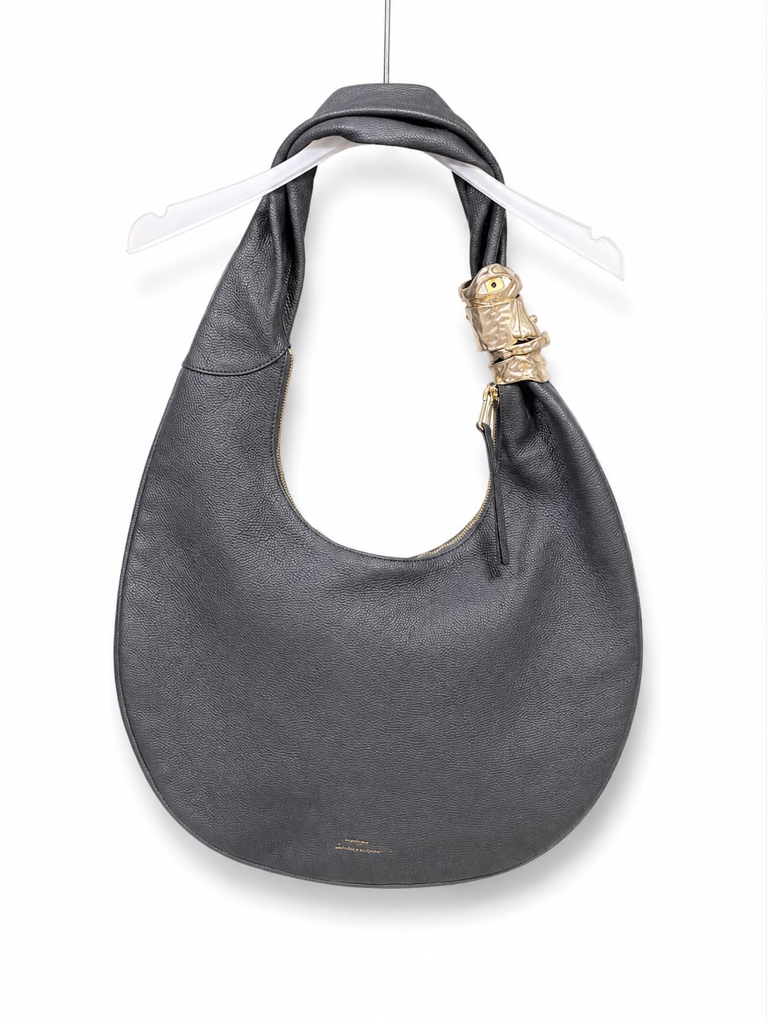 Hobo Bag black leather w/gold  schiaparelli