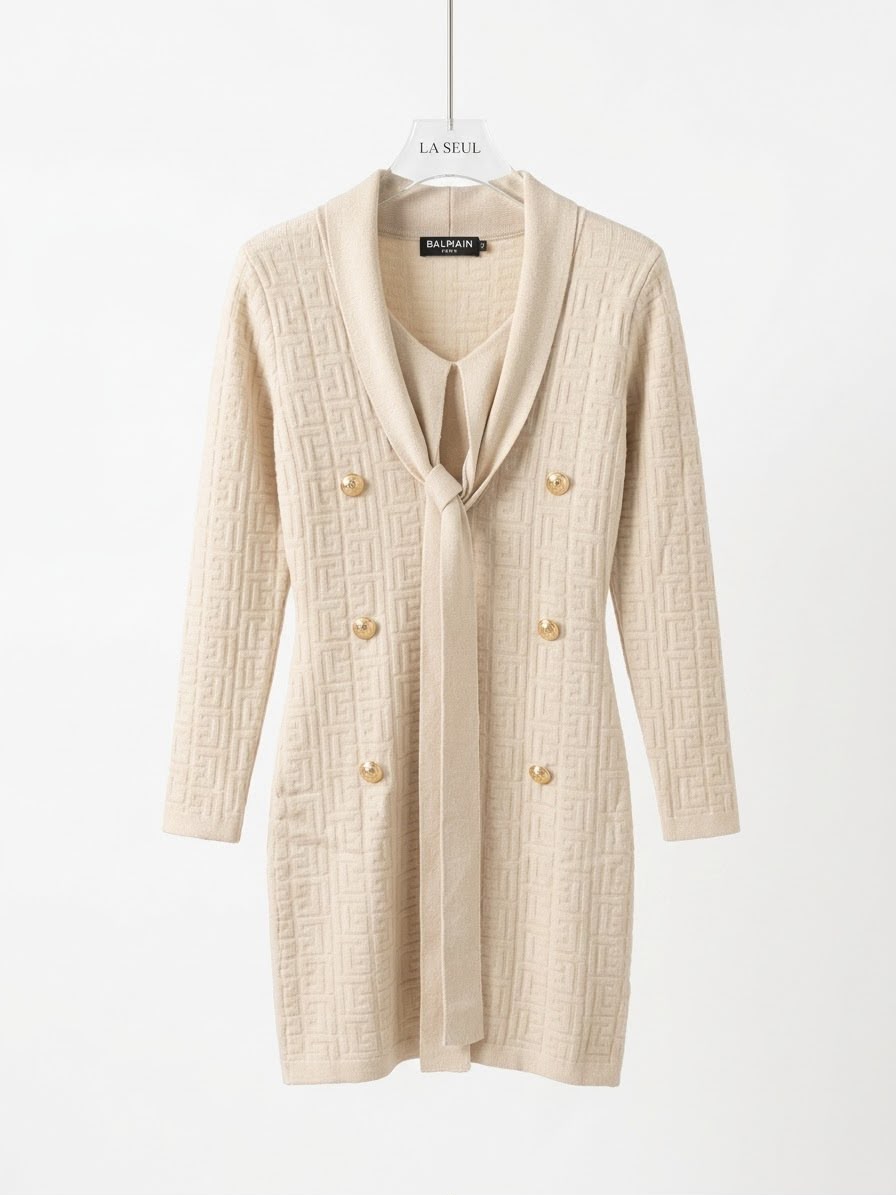 Short Dress balmian Beige